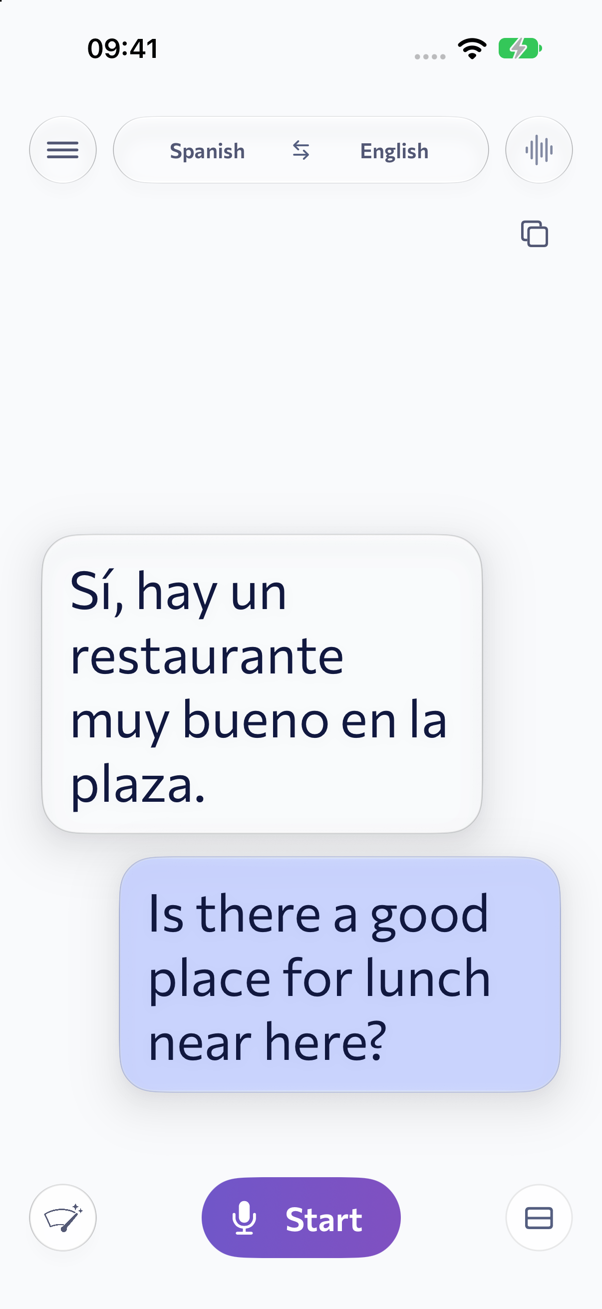 Traduction à deux avec oye.convo sur iPhone